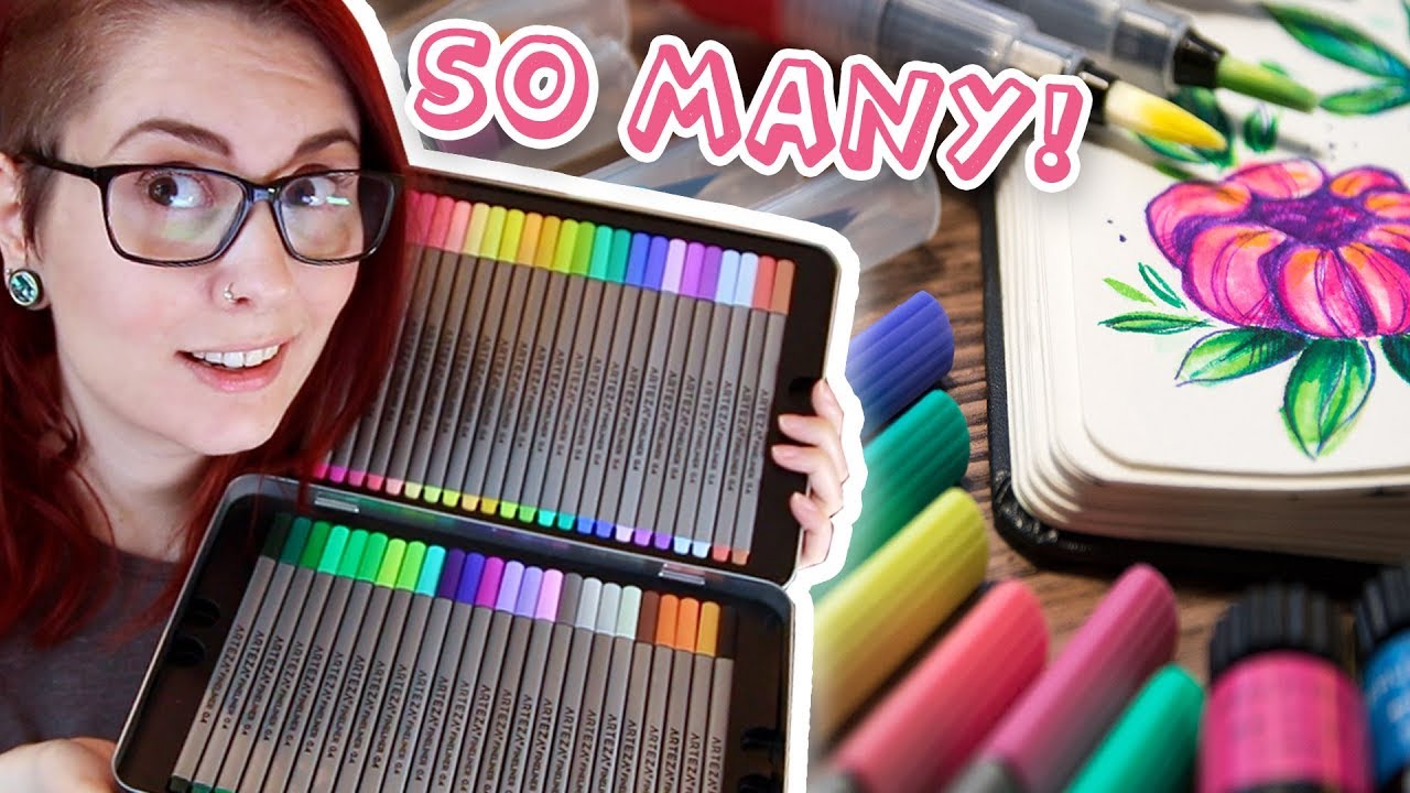 ART SUPPLY HAUL & First Impression - ARTEZA Brush Pens, Gouache, Fineliners