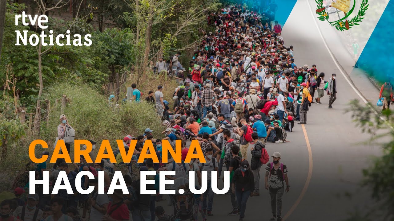 Una CARAVANA con más de 9.000 MIGRANTES hondureños esquiva OBSTÁCULOS rumbo a EE.UU. I RTVE Noticias
