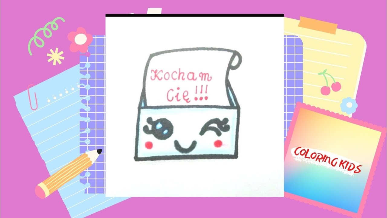 kawaii jak narysować walentynki laurka kartka na walentynki
