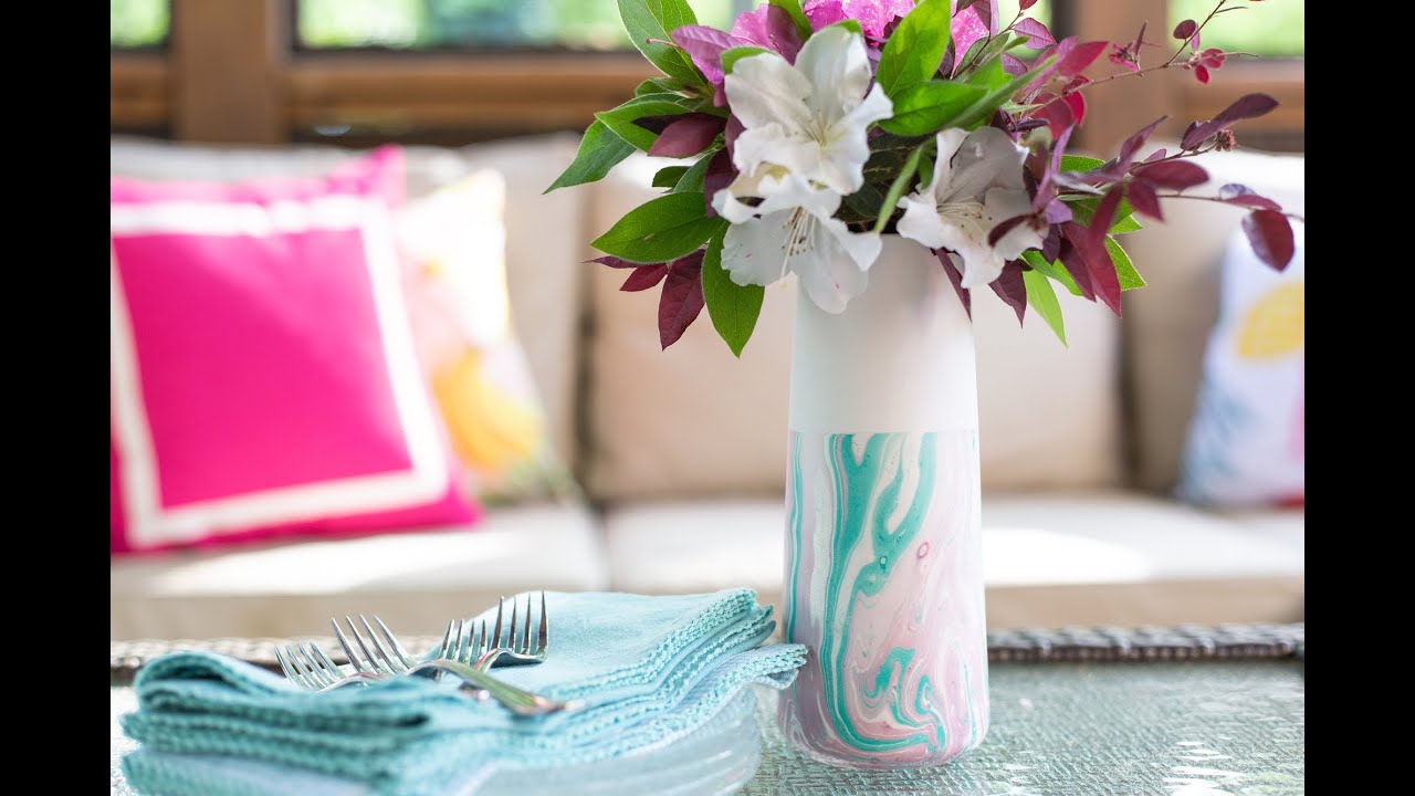 DIY Marbled Flower Vase with Craft Box Girls