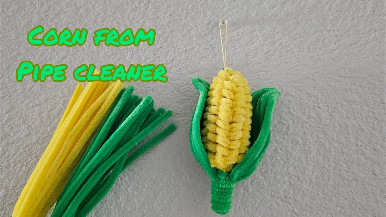 Corn from pipe cleaner/ yellow corn/ craft idea from pipe cleaner/DIY 