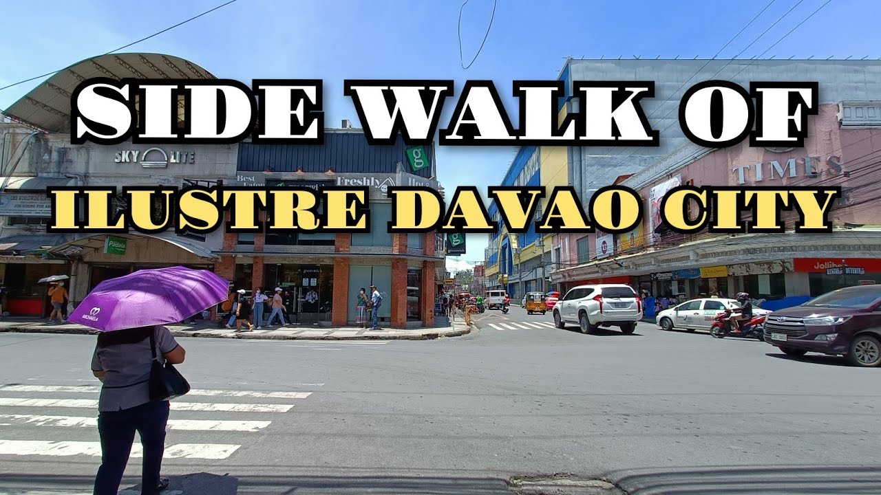 BUSY SIDE WALK OF ILUSTRE DAVAO CITY PHILIPPINES 4K WALK