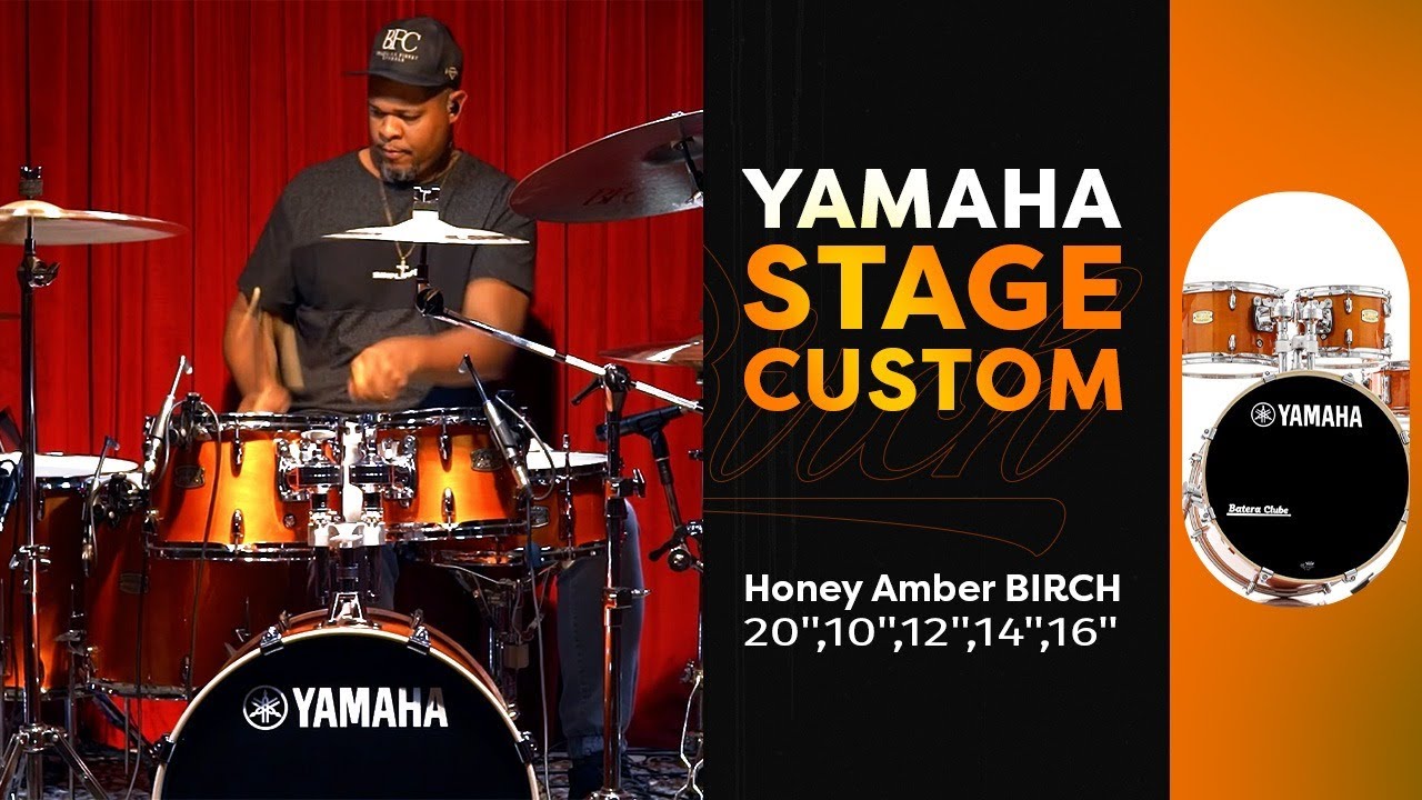 Bateria YAMAHA Stage Custom Honey Amber bumbo 20" e 2 surdos