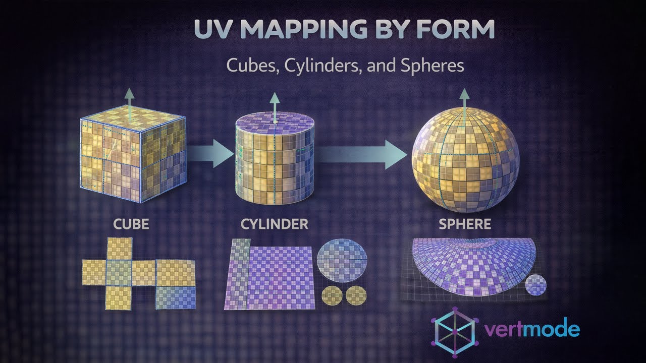 UV Mapping by Form — Cubes, Cylinders, and Spheres