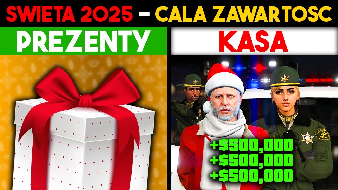 PREZENTY, ŚNIEG, MN&Oacute;STWO DARMOWEJ KASY - ŚWIĘTA 2025 | GTA ONLINE