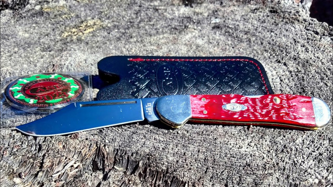 THE HISTORY CONTINUES ~ Case LARGE Copperlock  in Dark Red and Carbon Steel ~