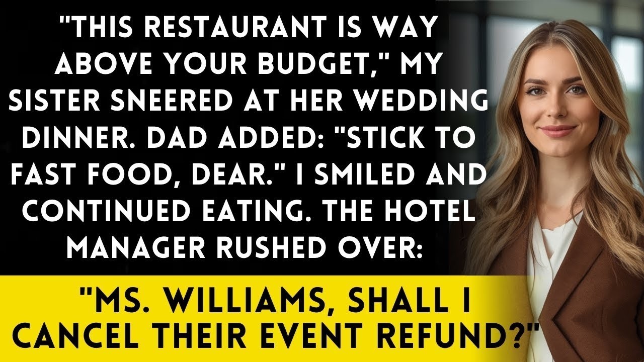 My Family Mocked Me at My Sister’s Wedding — Then the Manager Said I Owned the Hotel