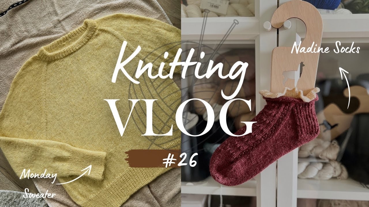 Knitting Vlog #26 moje pierwsze skarpetki! Czy zostanę skarpeciarą?Dziergam Monday Sweater.