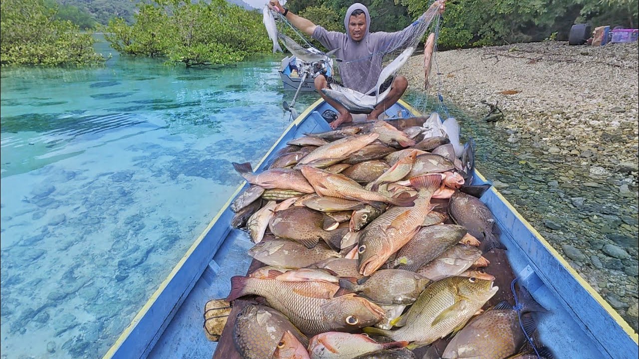 camping fishing satu malam dapat ratusan kilo langsung di masak di lokasi