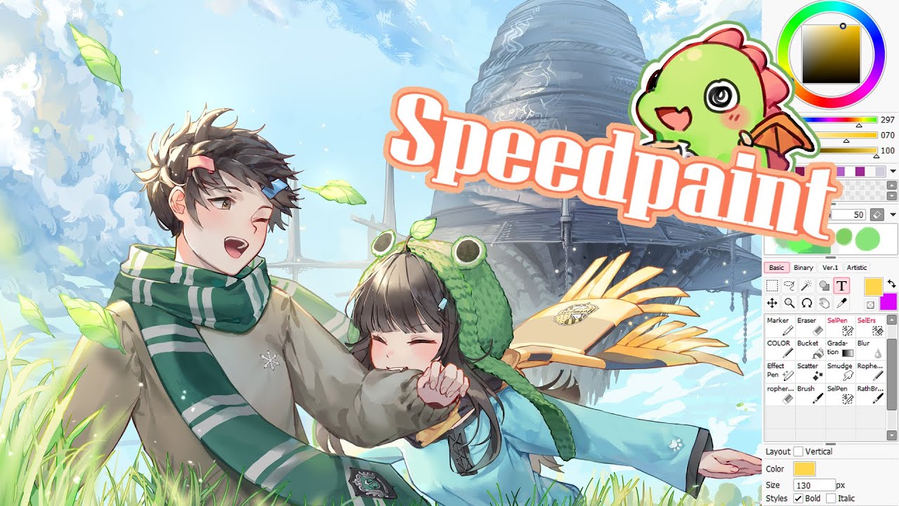 Gusty Garden Galaxy - Speedpaint/Timelapse [Paint Tool Sai]