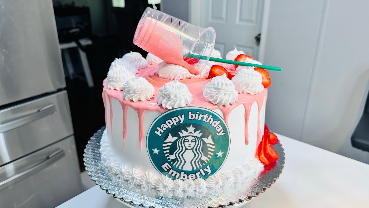 Decoración de pastel Starbucks 🤗
