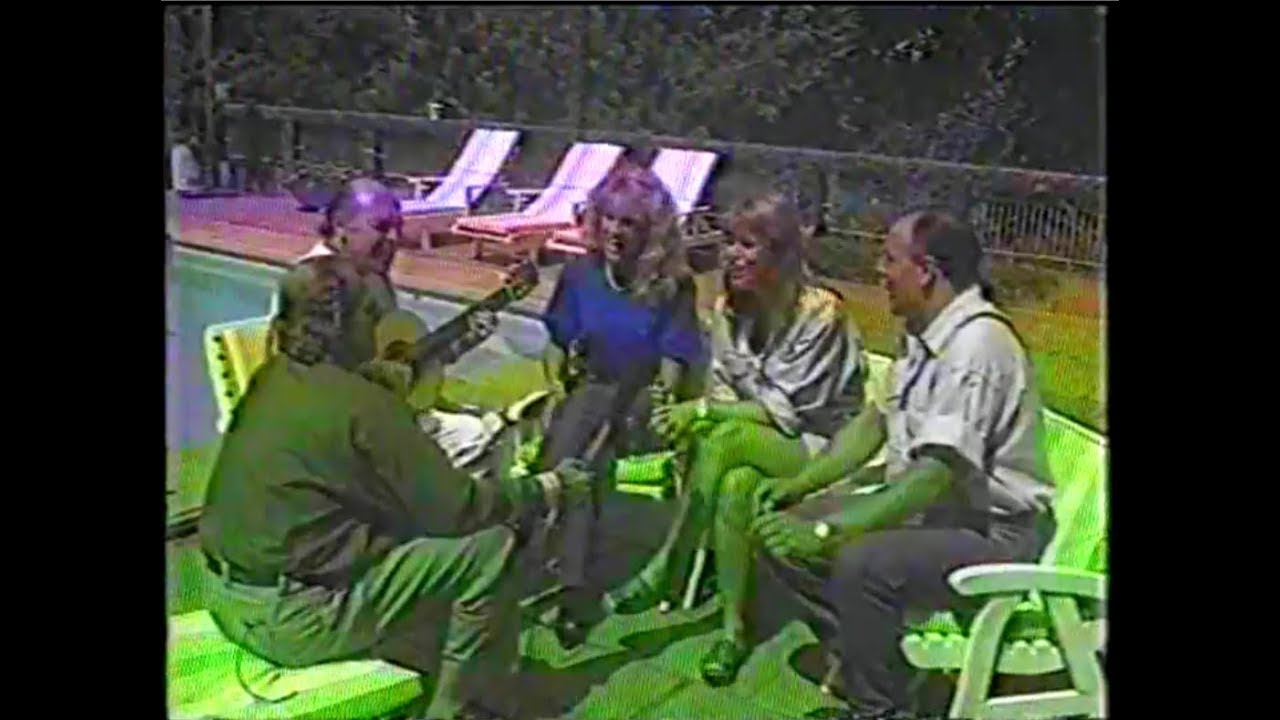 Edgard Gianullo, Silvinha, Angela Marcia e Salom&atilde;o Faud no programa de Goulart de Andrade (1989)