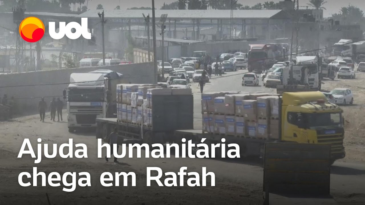 Guerra Israel x Hamas: Caminhões carregados de ajuda humanitária entram em Rafah