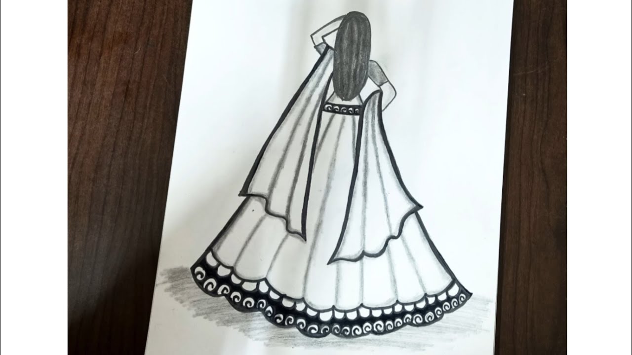 How to Draw a Girl with Lehenga | drawing girl | How to draw a Girl with Beautiful Traditional dress