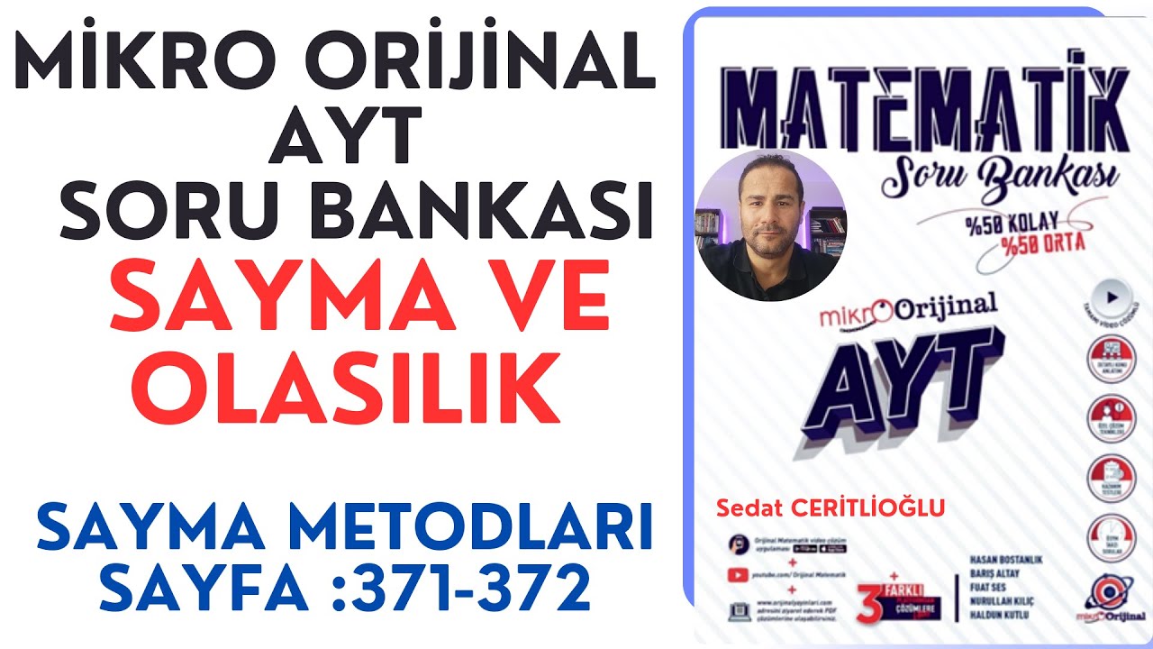 SAYMA VE OLASILIK | MİKRO AYT SORU BANKASI SYF: 371-372| #orijinalmatematik #mikroorijinal #yks2025