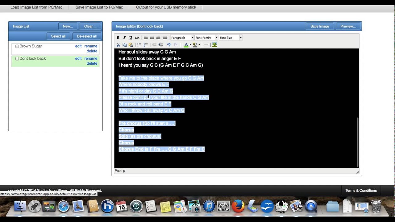 Stageprompter Assistant Web Application