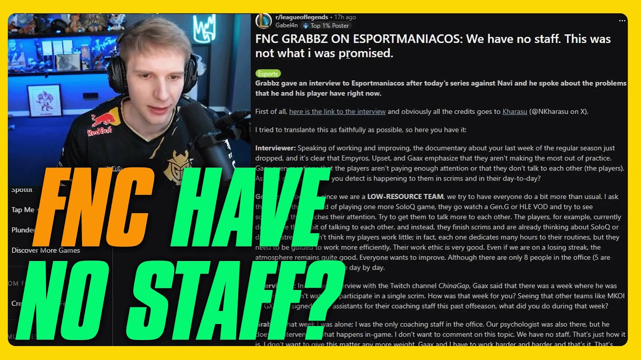 Jankos reaguje na dramat braku personelu FNATIC...