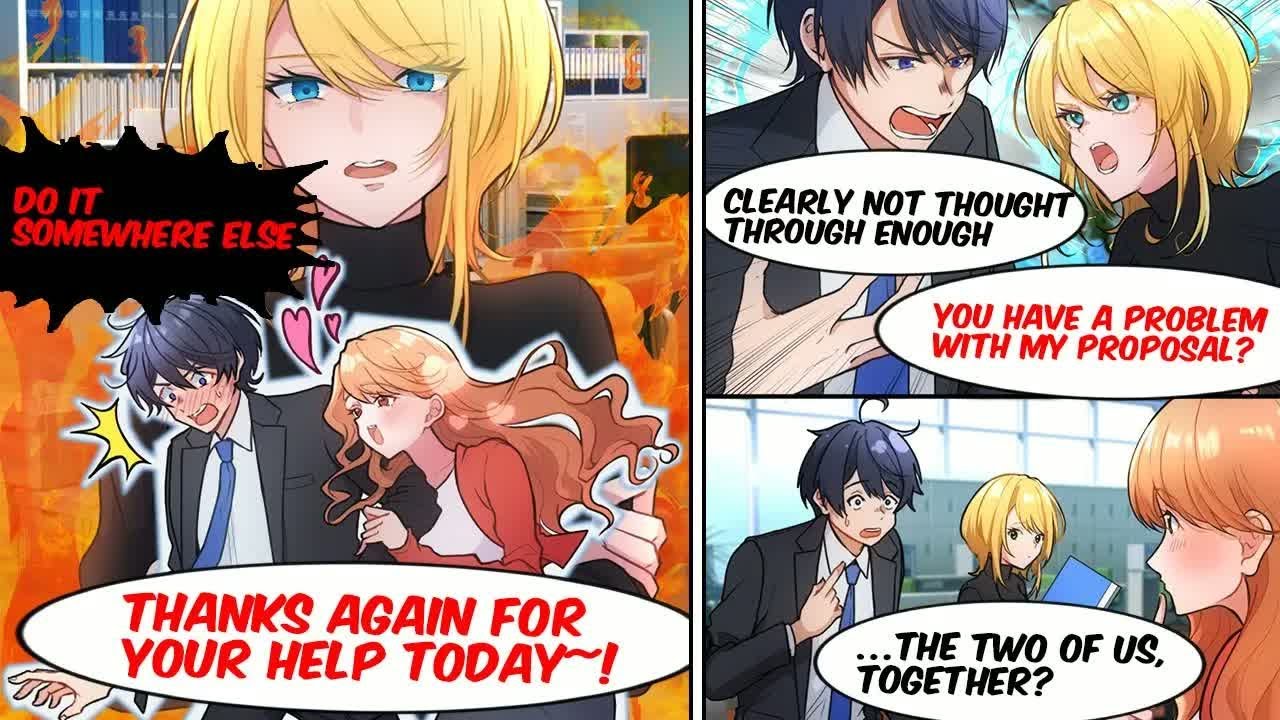 Manga Dub I’m Competing With a Beautiful Coworker… Then a Cute Newbie Showed Up？! RomCom