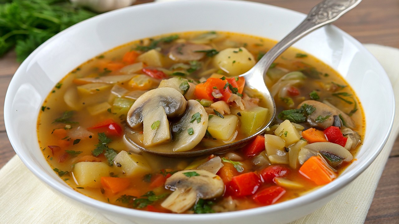 So hast du Pilzsuppe noch nie probiert. Vegan, frisch und einfach k&ouml;stlich Gem&uuml;sesuppe!