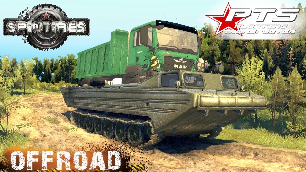 SpinTires FLOATING TRANSPORTER PTS OFF-ROAD TEST