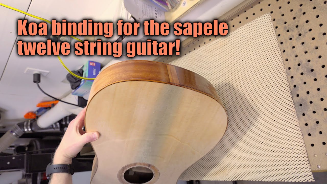 Koa binding for the sapele twelve string guitar!