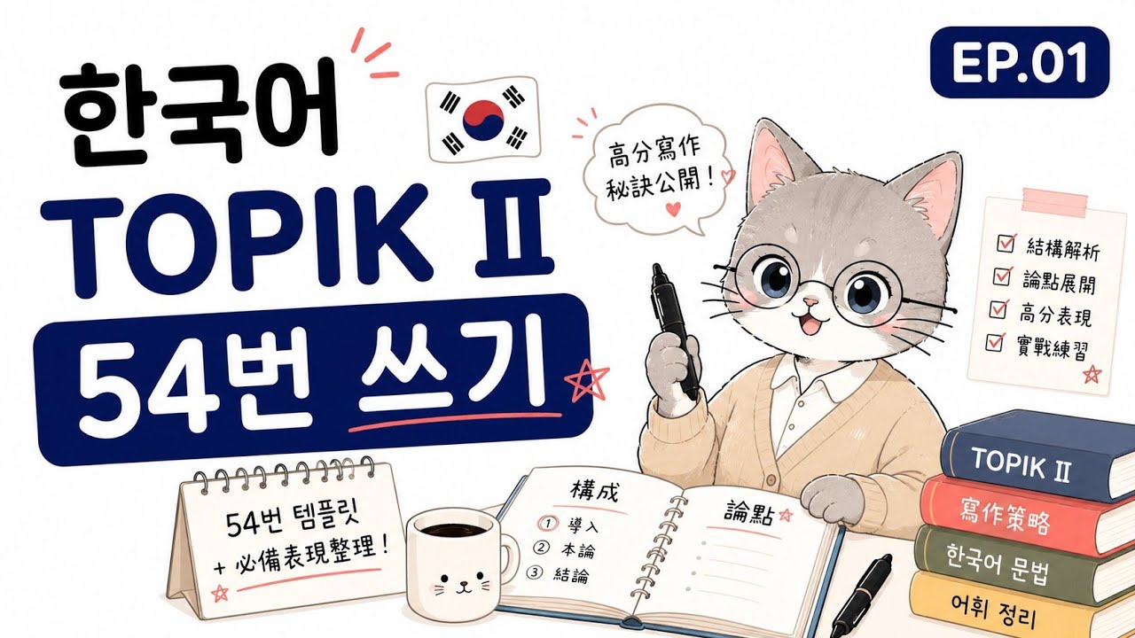 👉 【TOPIK II 第54題寫作】如何組織韓文作文？