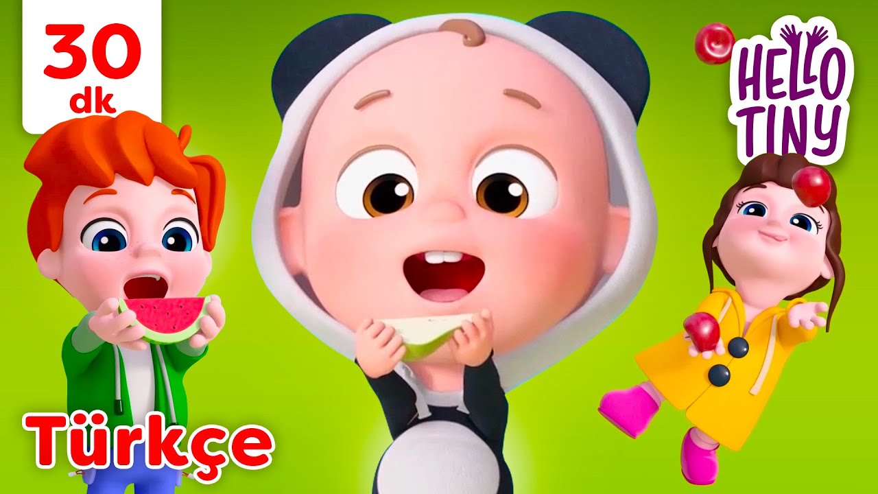 Sebzeler Meyveler Şarkısı 🍉🍅 | 30 DAKIKA DERLEYIN | Bebekler için şarkılar | Hello Tiny Türkçe