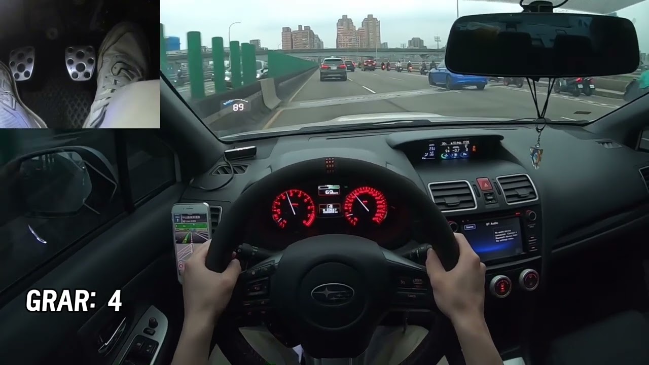 Manual Car Driving On Expressway - POV with Pedal Cam - WRX