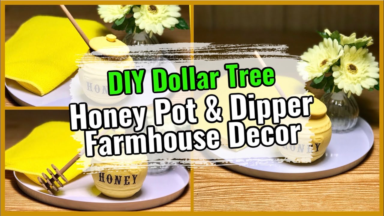 🍯 DIY Dollar Tree Honey Pot & Honey Dipper | Summer Farmhouse | Honey Bee Decor | Simple DIYer