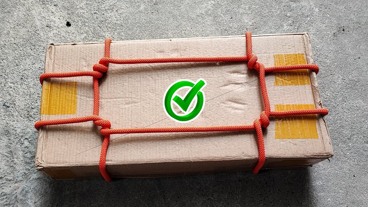 How to tie a package firmly and easily . Parcel Knot