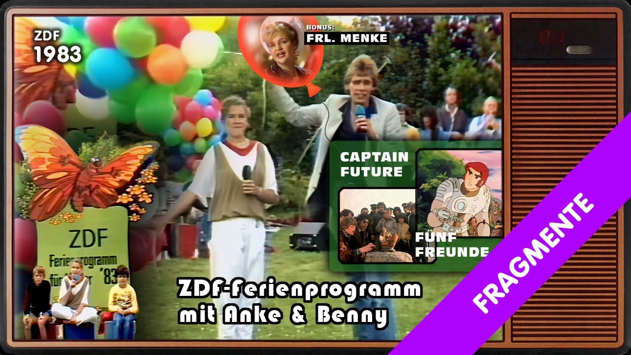 ZDF-Ferienprogramm An- und Abmoderation Captain Future + Frl. Menke in der 