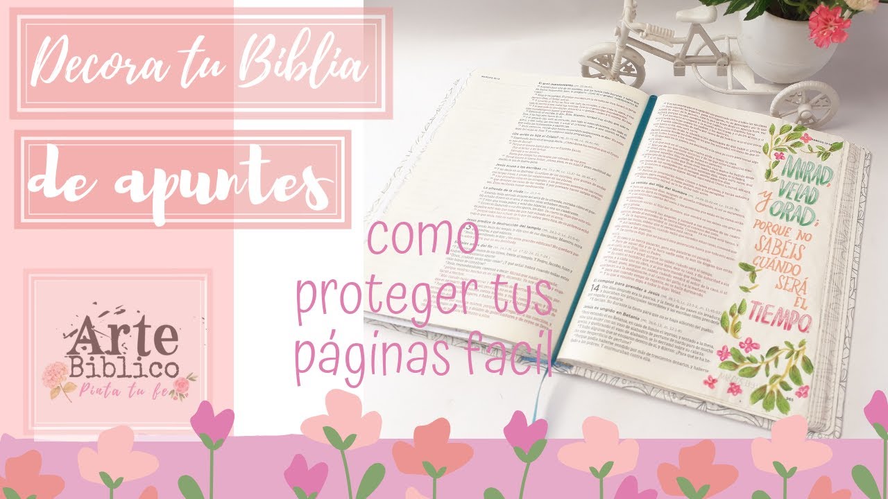 🎨 BIBLIA DE APUNTES 😍 decora y proteje sus páginas fácil