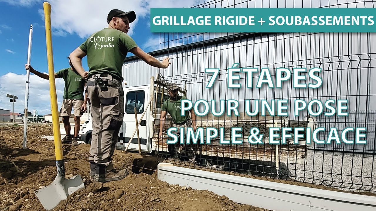 TUTO - Comment poser du grillage rigide avec soubassements béton & poteaux à clips JARDIPREMIUM ?