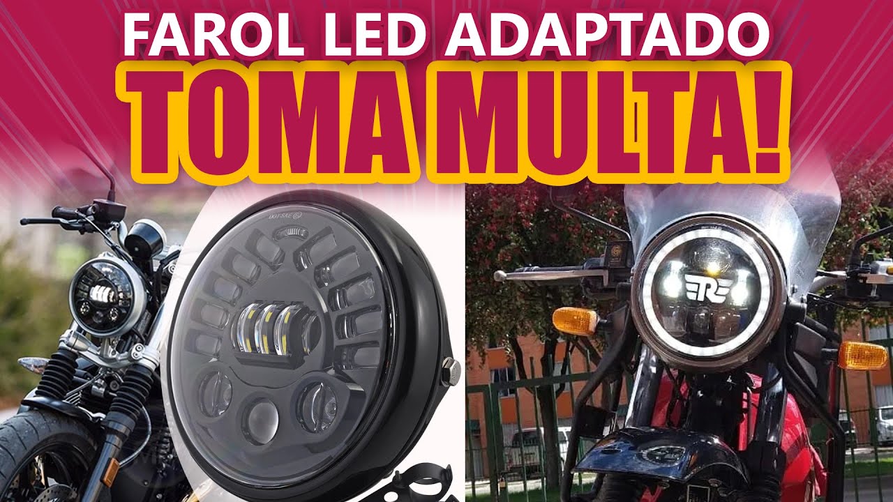Moto com farol LED adaptado TOMA MULTA