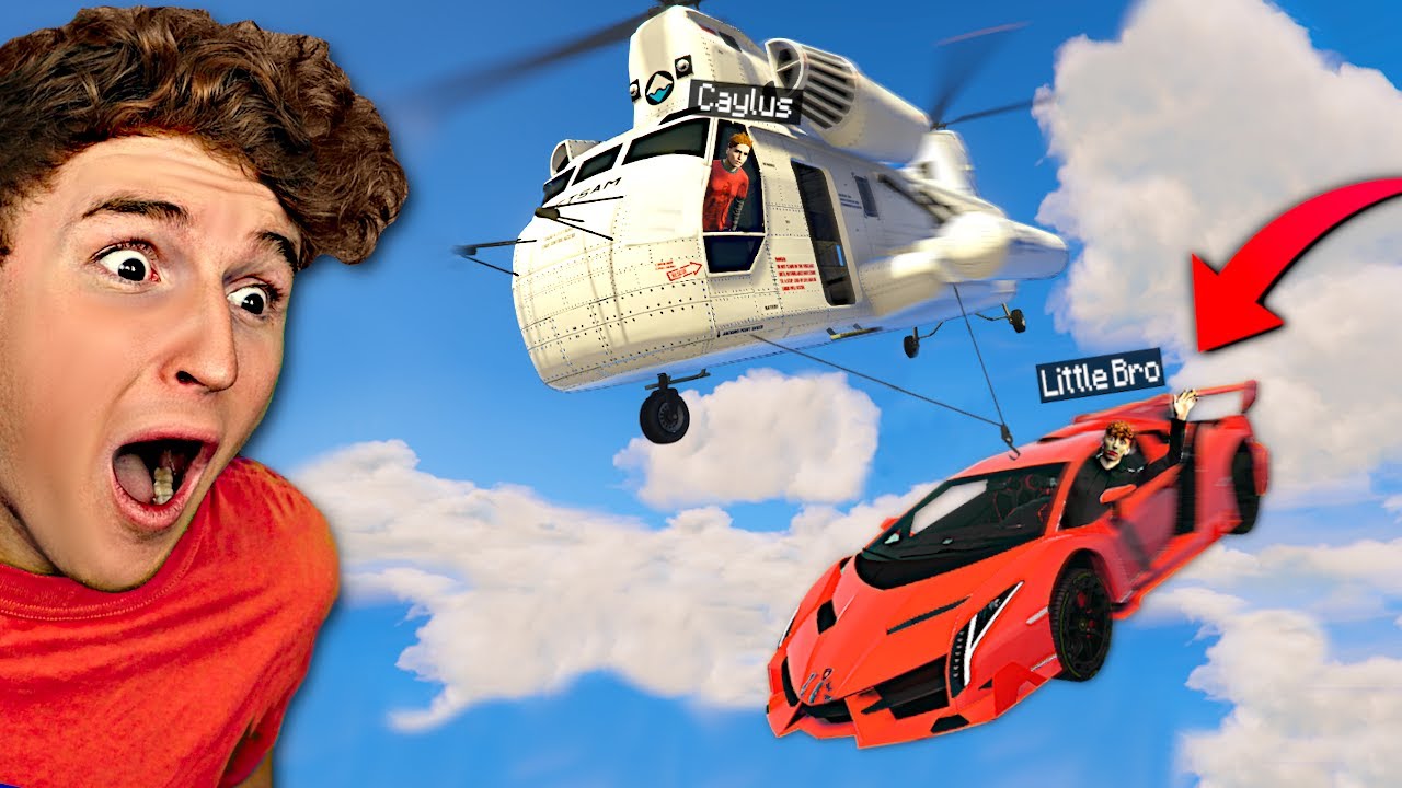 Я угнал LAMBO своего младшего брата с помощью Cargobob в GTA 5 RP..
