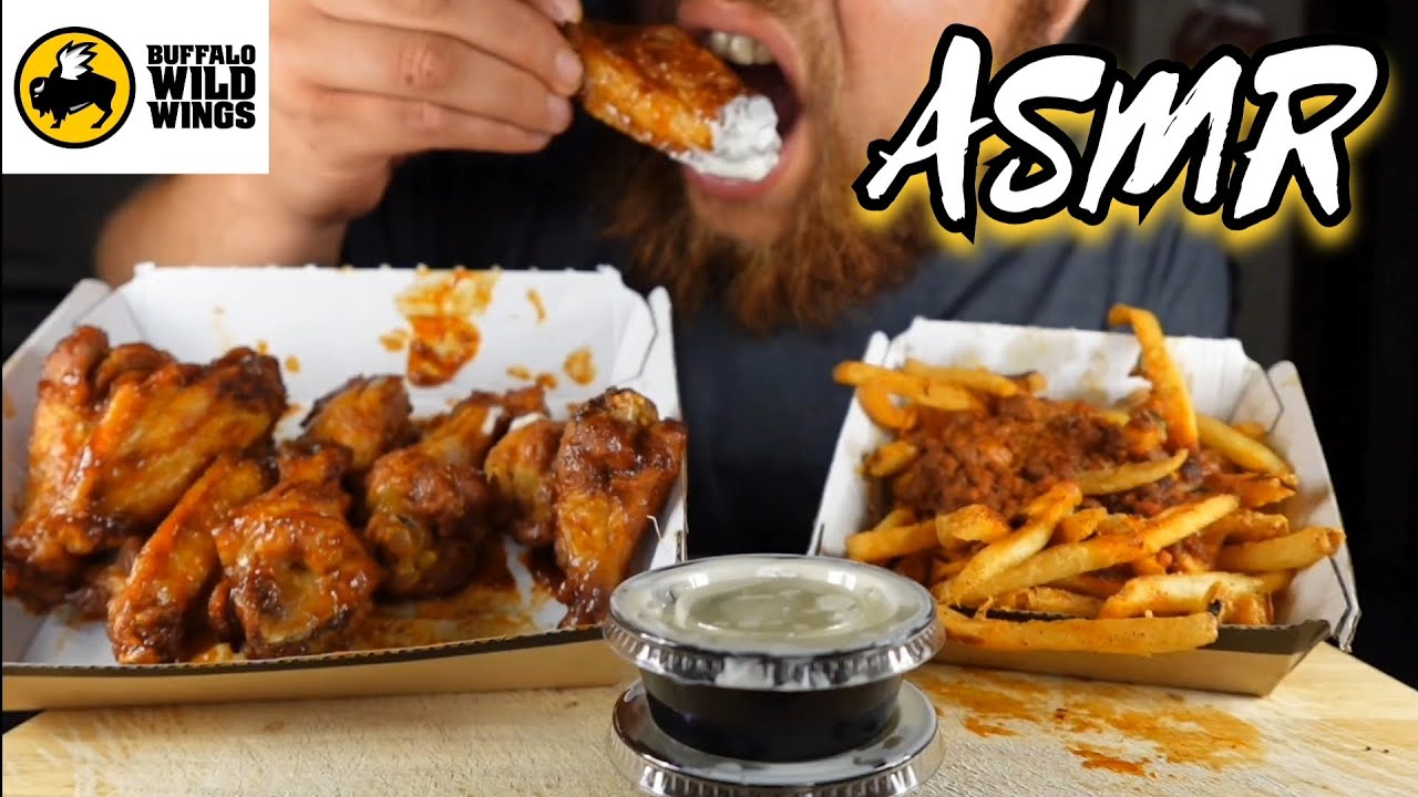 ASMR BUFFALO WILD WINGS MUKBANG! (NEW BLAZIN' KNOCKOUT WINGS + FRIES!)