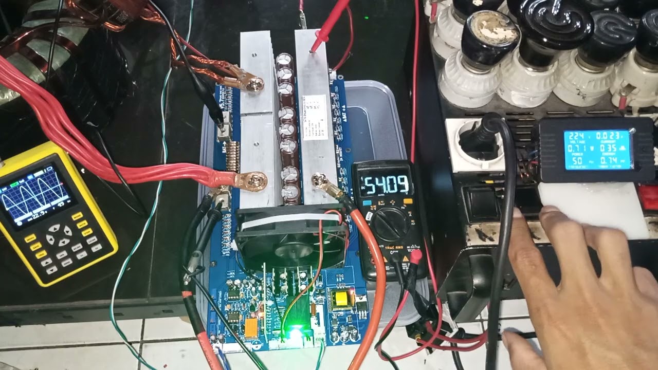 582236500154222554 Test uji voltage & beban KIT INVERTER PSW EGS002 TO247 24Mosfet 48V