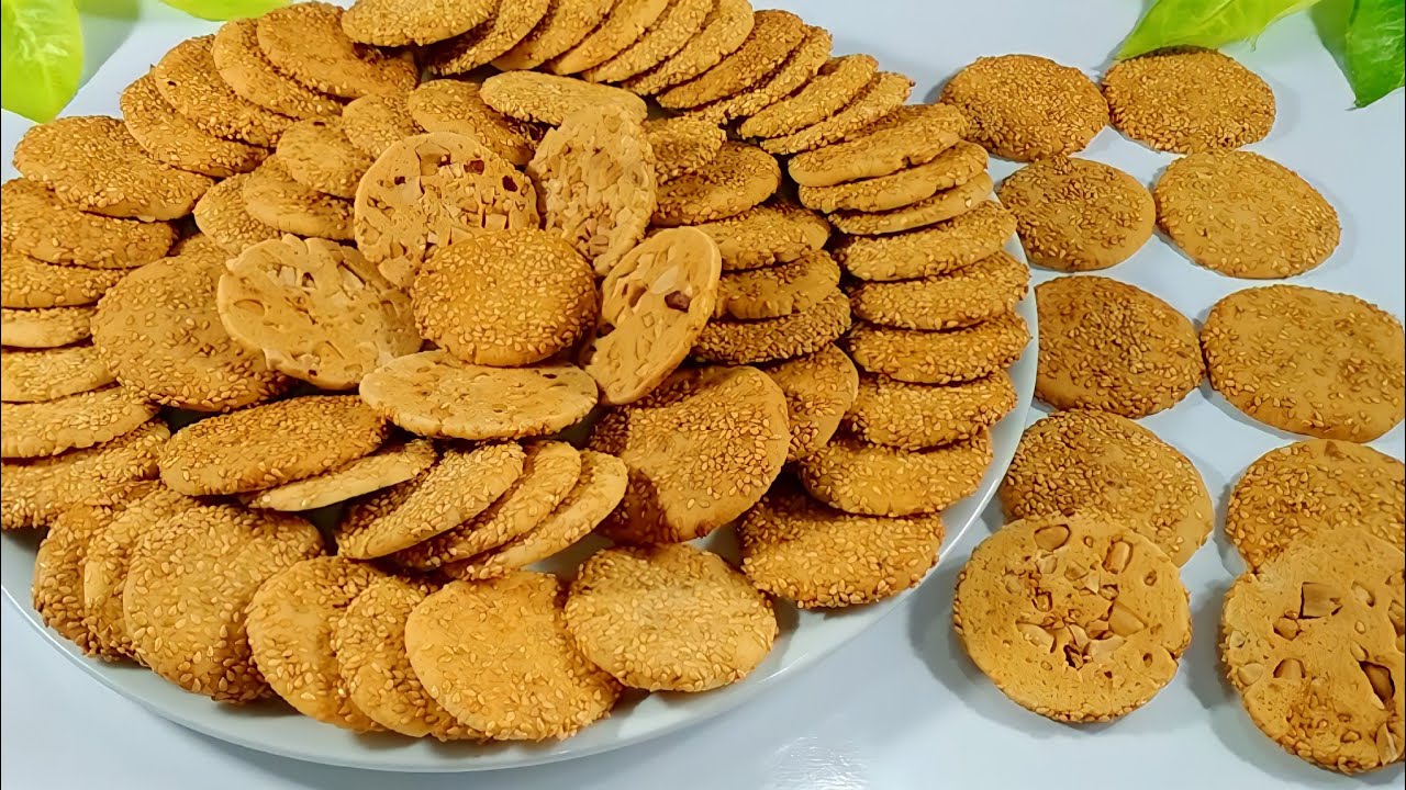 بسكوت البرازق بالسودانى بدون بيض وبدون مضرب كهربائي اويدوي او خلاط  اسهل واسرع واشيك بسكوت