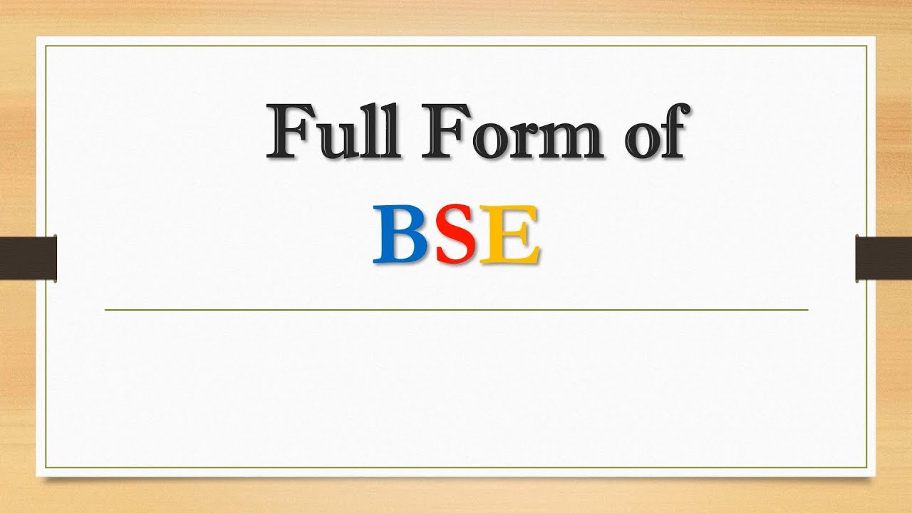 Full Form of BSE || Did You Know?