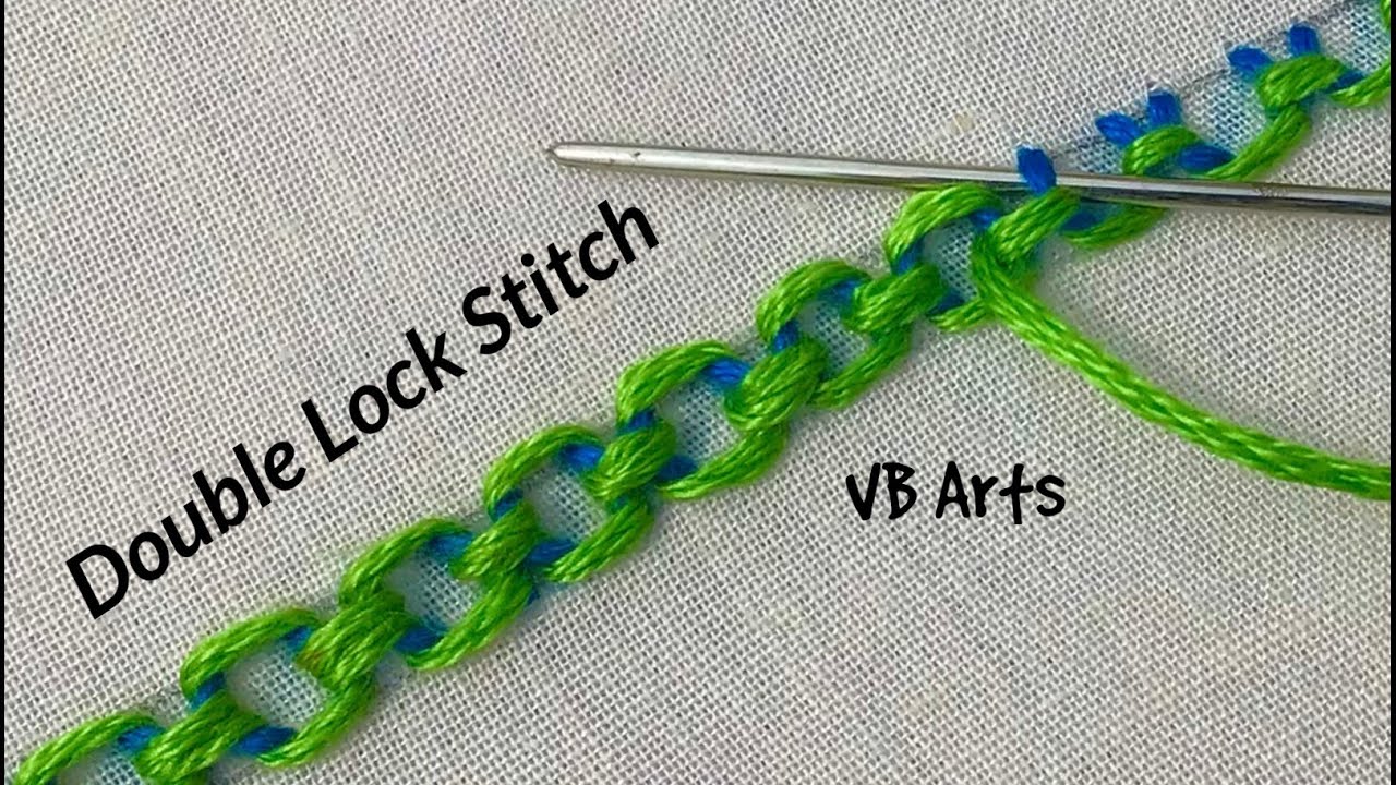 Double lock stitch | Cable stitch | Hand embroidery for beginners | Poongodi’s Channel | vb arts