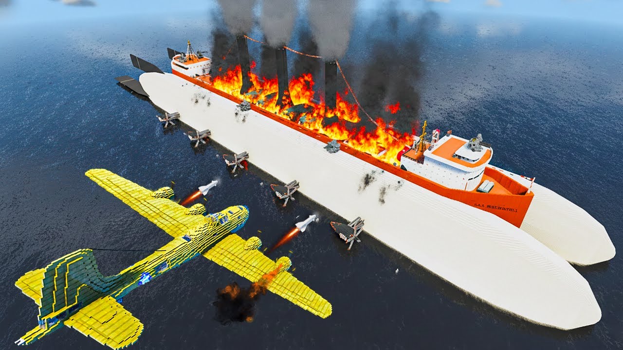 Warplanes vs Featherstone Ship | Insane Battle at Sea | Teardown