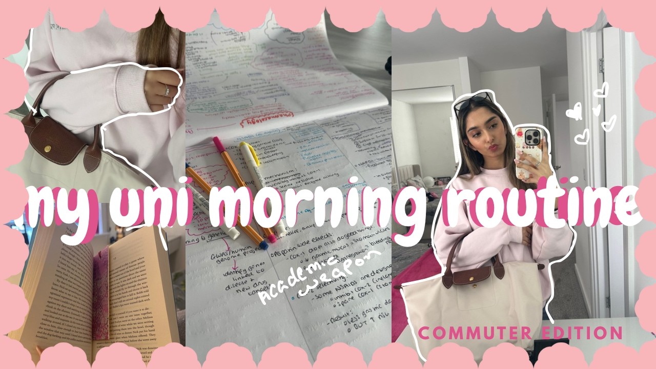 MY UNIVERSITY MORNING ROUTINE ~ commuter edition 👩‍🎓📚🎀 | reading, slow mornings and GRWM