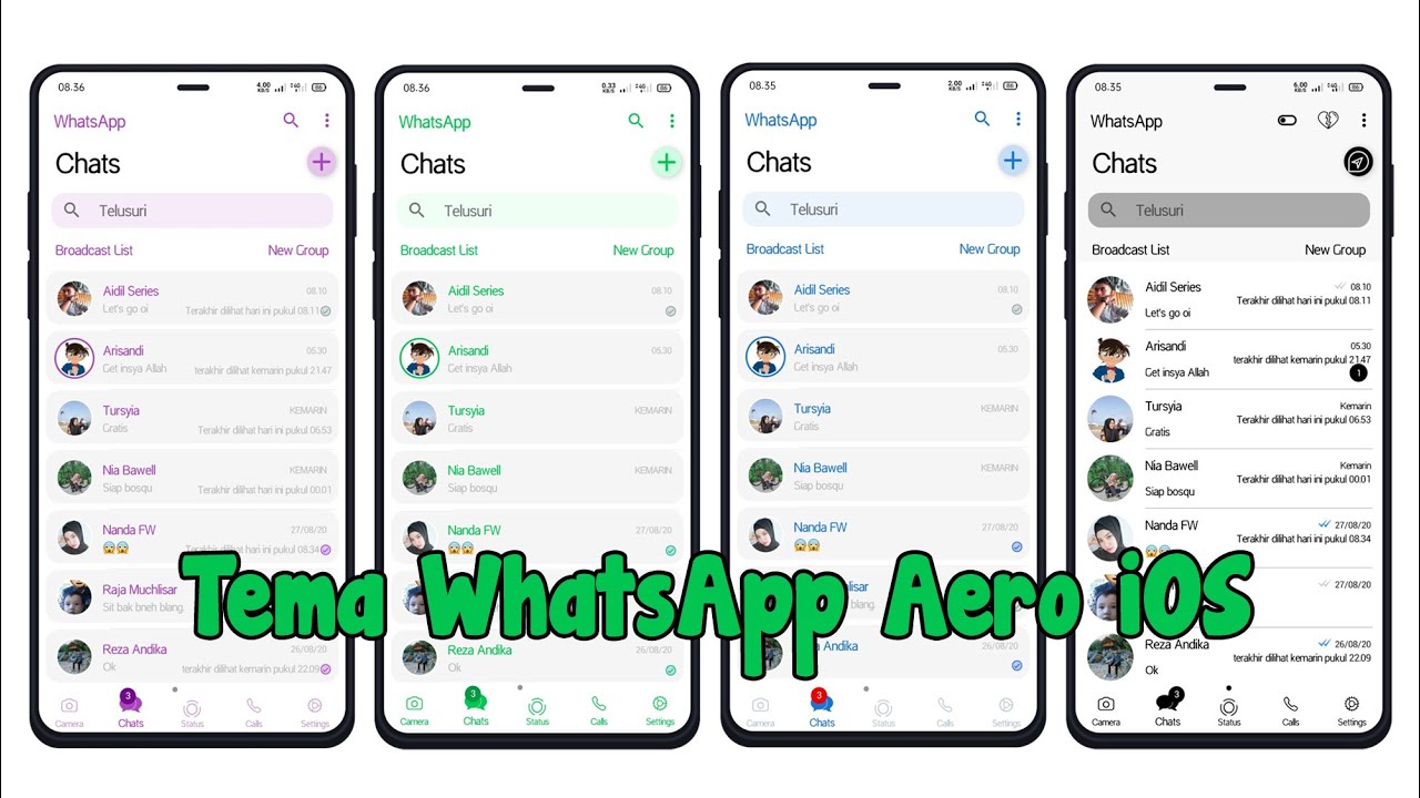 Tema WhatsApp Aero iOS Terbaru 2020