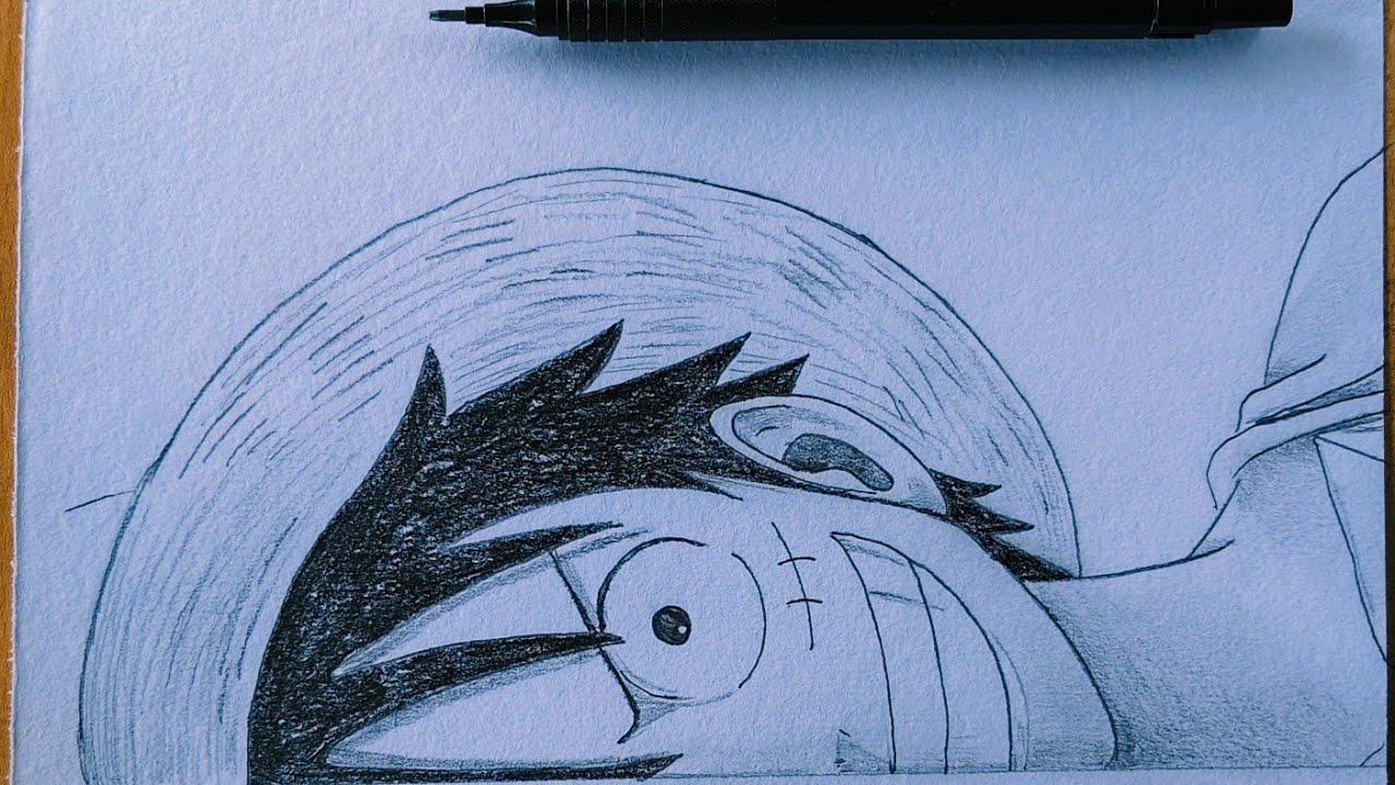 Anime Luffy Drawing | Pencil Sketch Art | step by step anime drawing #drawing #anime 