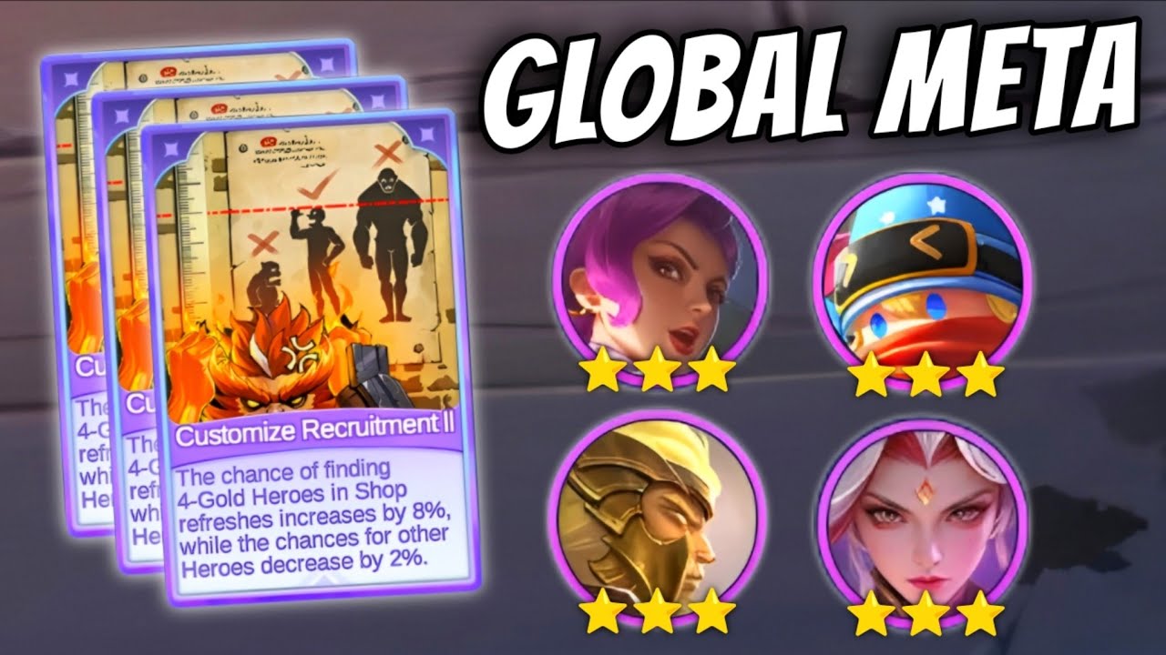TOP GLOBAL META STRATEGY!! QUADRUPLE 3 STAR 4 GOLD HEROES!! MAGIC CHESS GO GO 