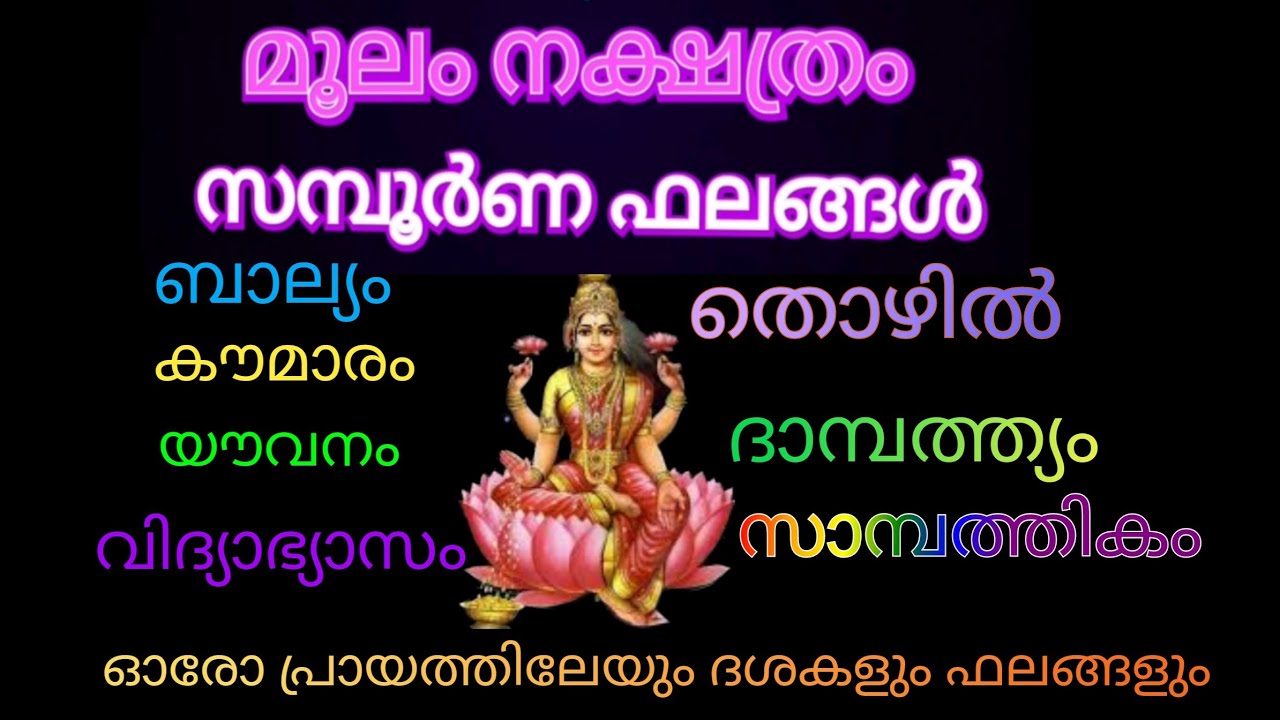 MOOLAM NAKSHATHRAM SAMPOORNA BHALANGAL. മൂലം നക്ഷത്രം സമ്പൂർണ ഫലങ്ങൾ.