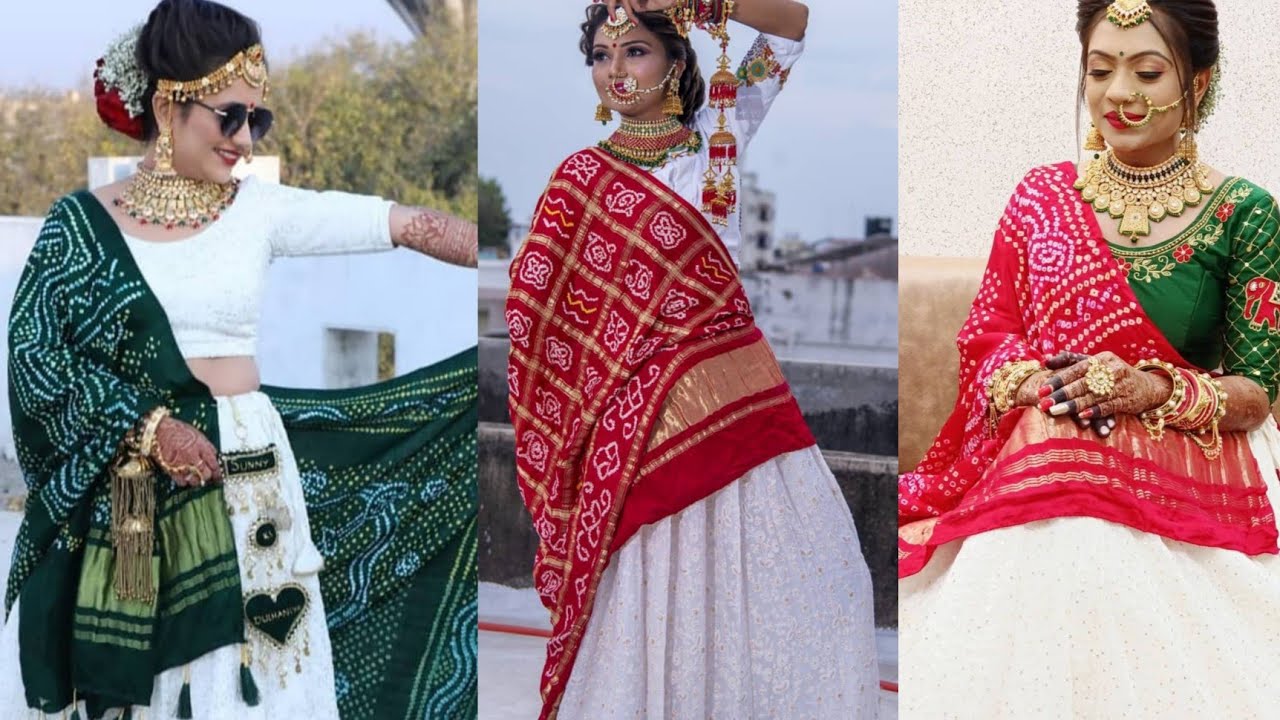 Online bandhani lehenga choli/ Gujarati bridal bandhani lehenga choli collection
