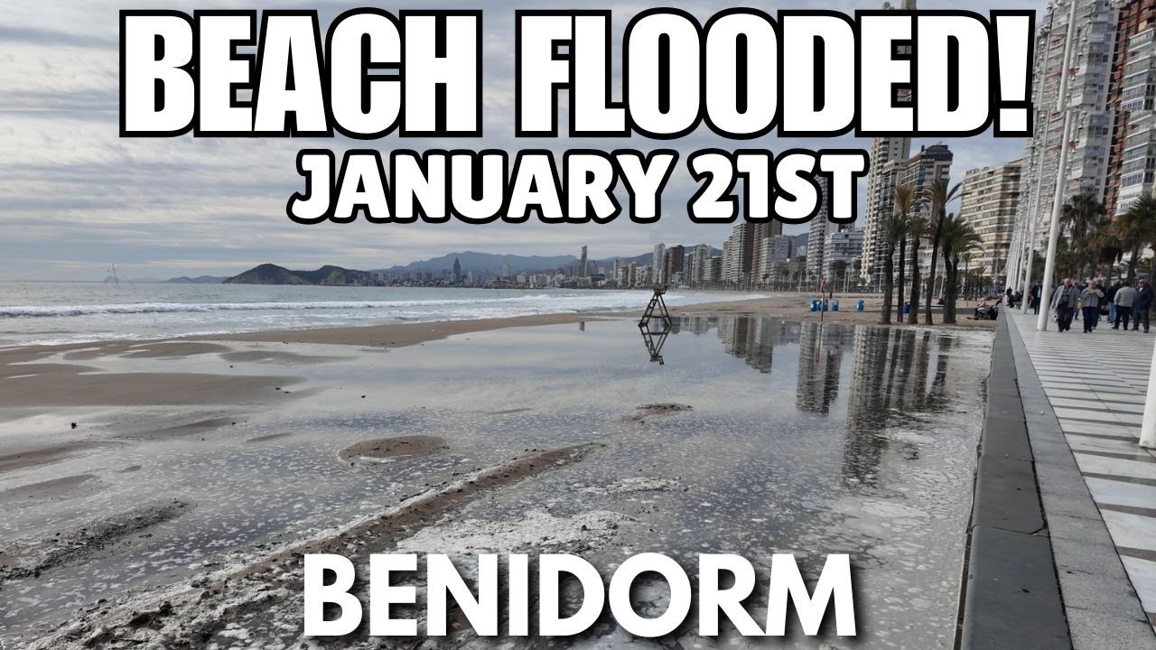 Benidorm Levante Beach FLOODED By Storm Harry! 😨┃January 21st