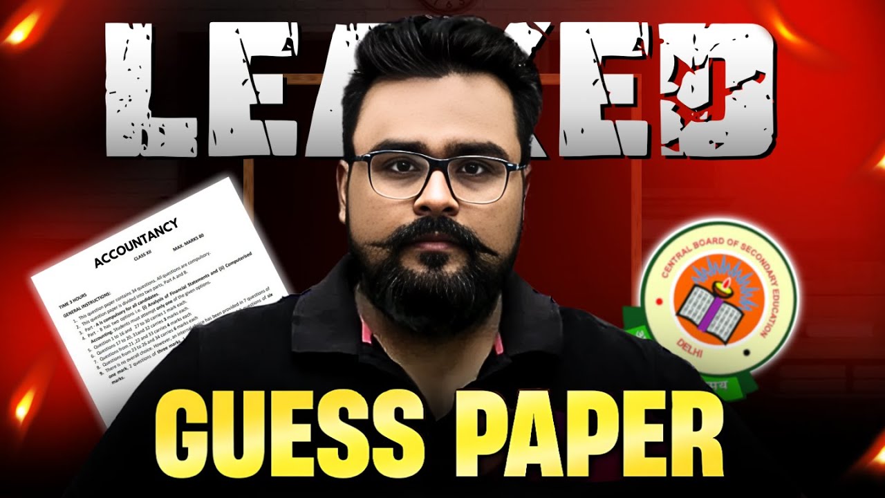 OFFICIAL GUESS PAPER 🔥 ACCOUNTANCY Class 12 | 100% Sure Shot Questions!