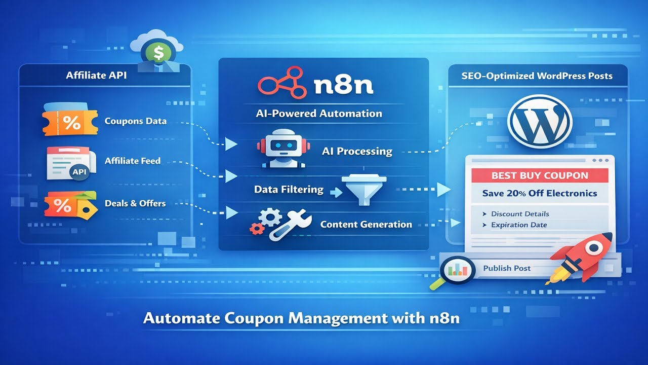 How I Built an AI Coupon Automation in n8n (Affiliate + SEO + WordPress)